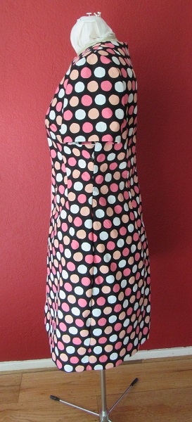 1966 Reproduction Simplicity 6395 Pink Polka Dot Dress Left