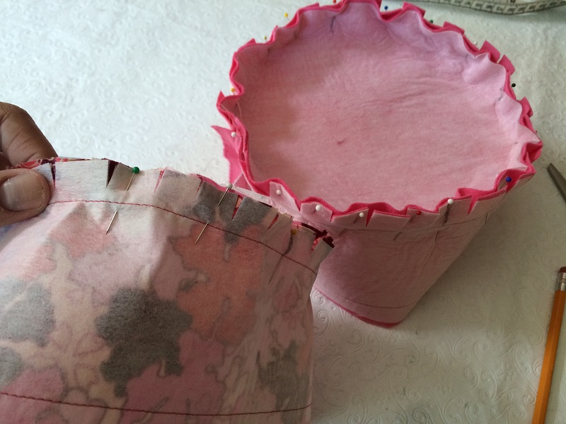 Pillbox Hat Tutorial pin crowns to tops