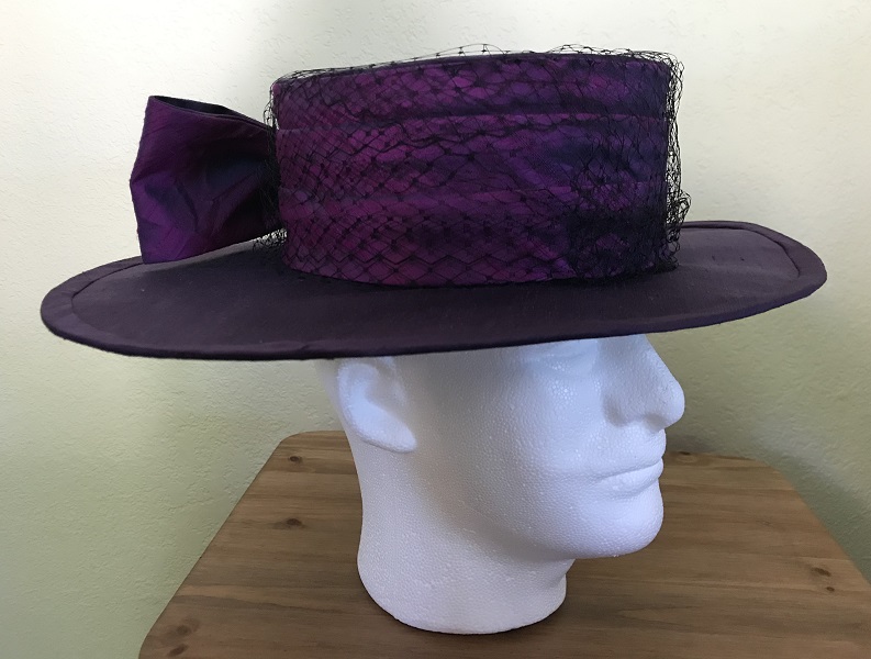 Reproduction Edwardian Purple Hat Butterick B6397 View C Right Quarter View 