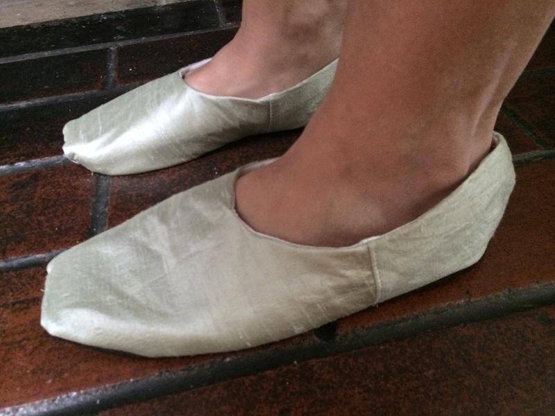 Reproduction Regency Slippers. Too big - side.