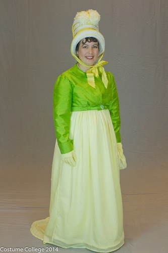 Reproduction Regency Yellow Dress Right Quarter View. Photo by Andrew Schmidt.
