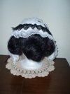 reproduction 1840s Victorian day cap with ears back