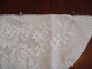 How to make a Victorian day cap: cut out lace and pin overlay on fabric
