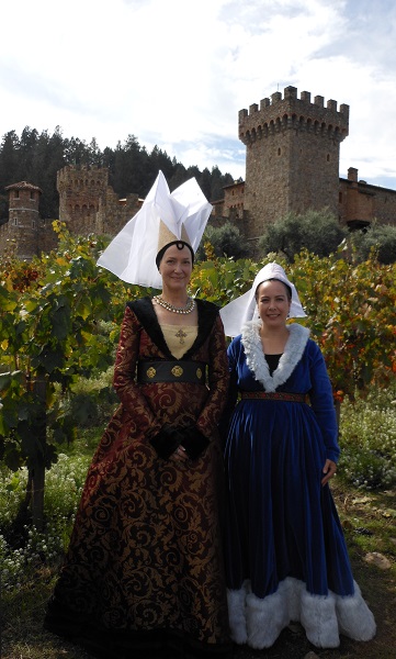 Reproduction Medieval Blue Velvet Dress.  