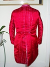 women's red and pink satin tailcoat back