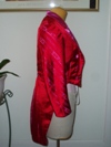 women's red and pink satin tailcoat right view