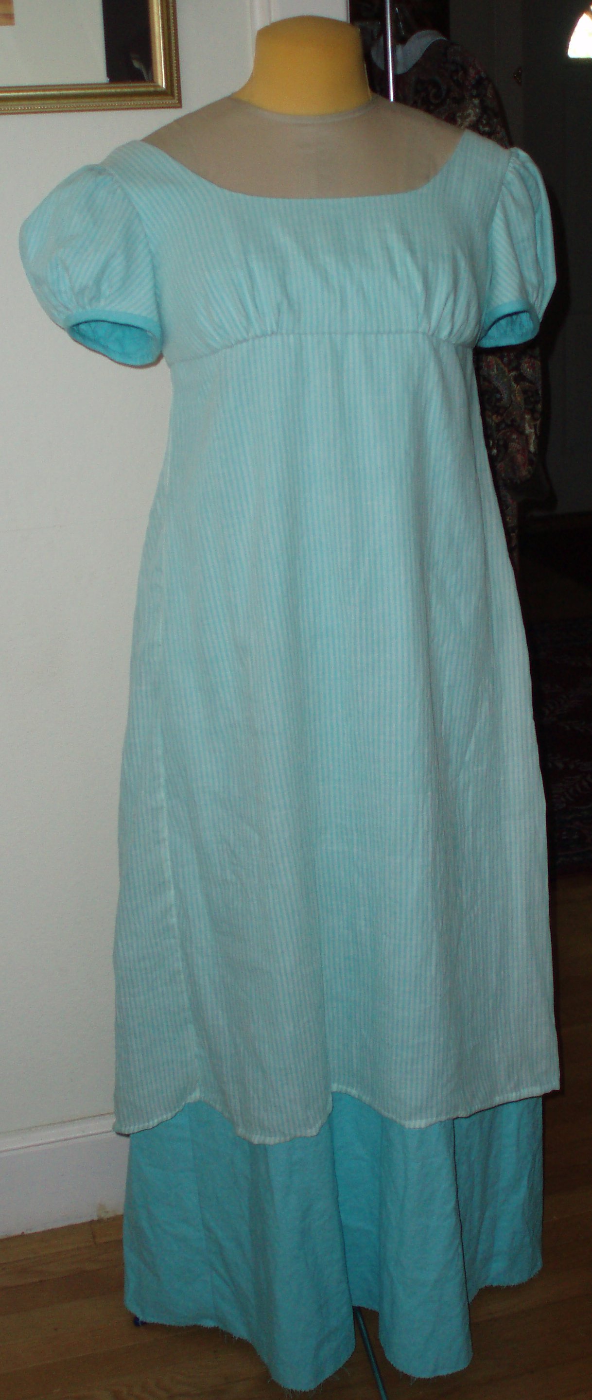 regency aqua evening dress
