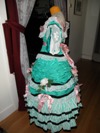 teal roses fancy dress left view
